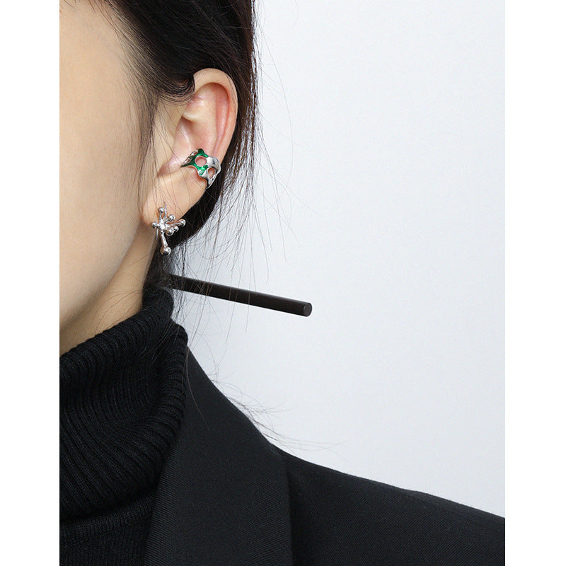 The Slimey Silver Non-Pierced Single Earring