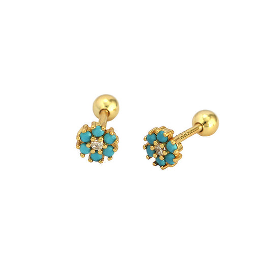 Flora Turquoise Radiant Stud Earrings