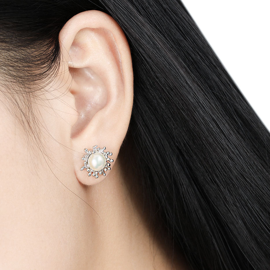 Raggi di Perla Stud Earrings