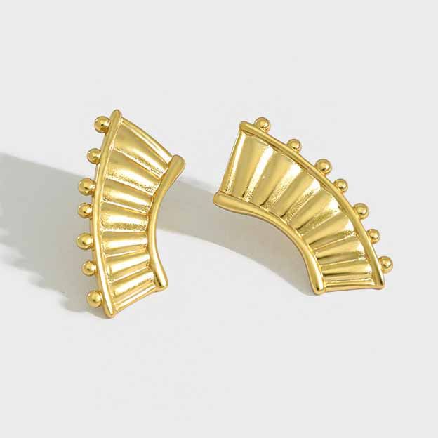 "Kipas Perak" Stud Earrings