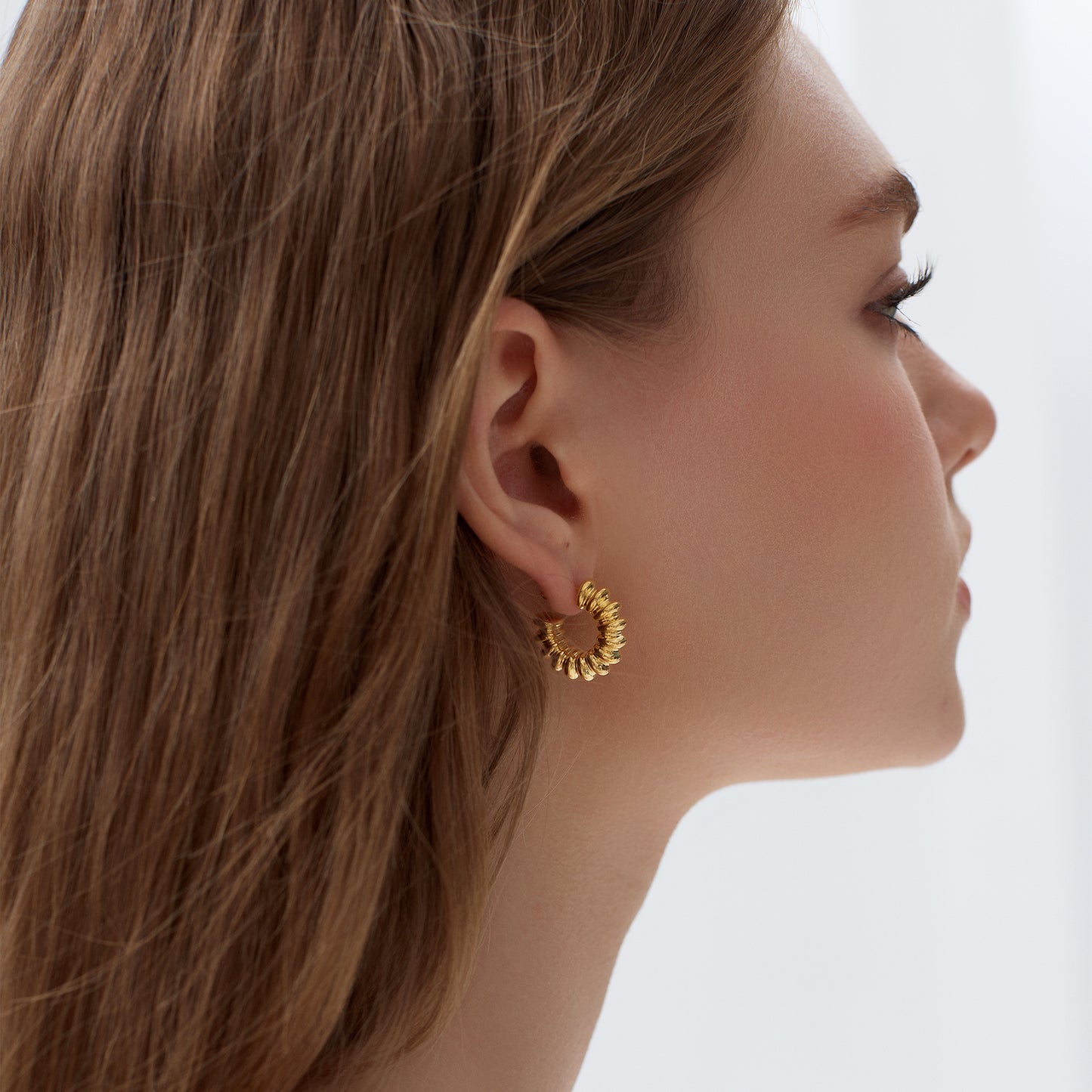 Ribbed Arc Earrings